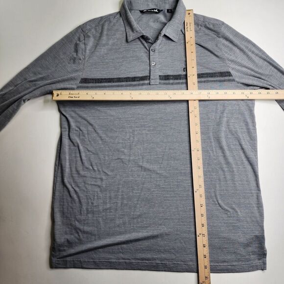 Travis Mathew Heater 2.0 Long Sleeve Polo Shirt Grey Eco Collection Size XL - Picture 5 of 6
